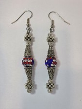 Silver Crystal Dangly Earrings