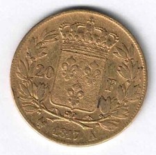 20 FRANCS OR LOUIS XVIII Buste Nu 1817 A