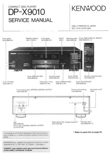Manuel service pour - manuel, kenwood