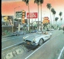 Daniel AUTHOUART  mini carte DELL' ARTE ? automobile  ? corvette ?  coca cola