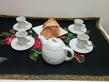 Charmant Service à Café 4 Tasses + Théière Blanche, comptoirs Richard