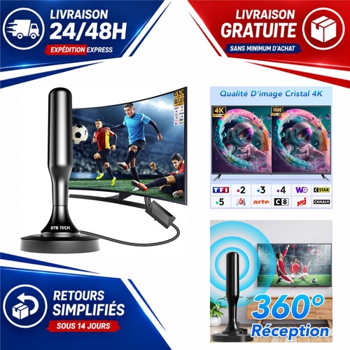 Antenne intérieure tnt 4k - tv,