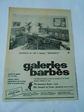 Publicité 1955  Galeries Barbès salle à manger Régence