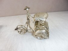 Ancienne pousse-pousse, chinois / Chine, en argent, fait main / artisanal