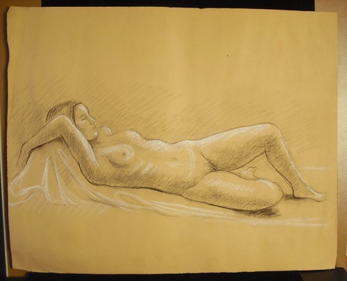 Dessin anonyme jeune - anonyme, nu