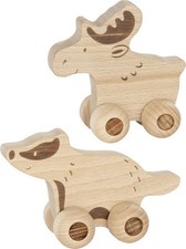 Animaux à pousser en bois