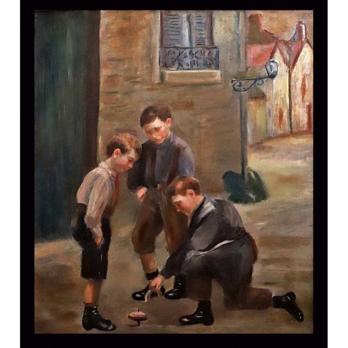 Tableau enfants toupie - enfants, la