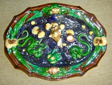 BEAU PLAT BARBOTINE AUX LÉZARDS COQUILLAGES ET GRENOUILLE DLG AVISSEAU PALISSY