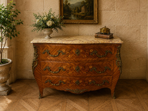 Commode galbée style louis - de,