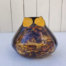 Hibou en céramique, vintage, signé, 60-70