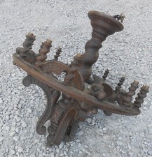 ANCIEN GRAND LUSTRE COURONNE AUX DRAGONS POUR CHATEAU / MANOIR NEO GOTHIQUE