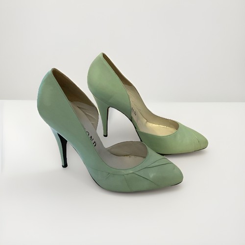 Escarpins cuir vert eau - escarpins,