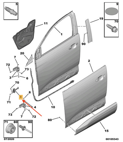 Limiteur porte avant - limiteur,