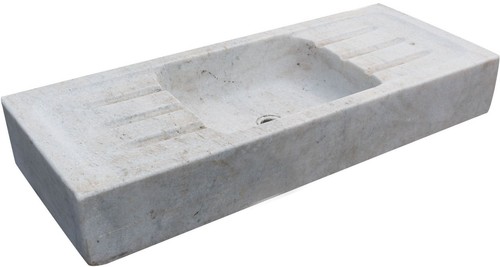 Lavabo egouttoir marbre - marbre, blanc