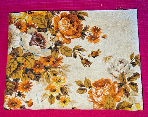 Tissu ancien lin fleurs - ancien,