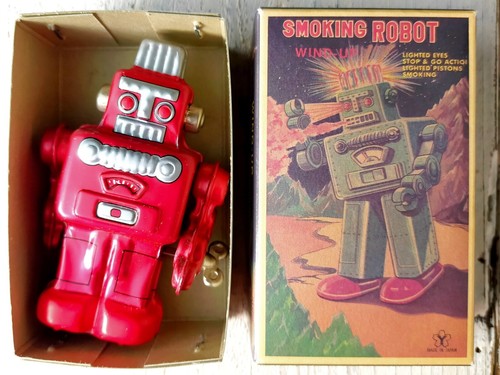 Jouet ancien étain robot - en,