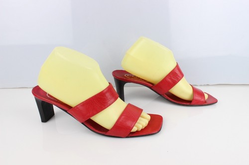 Vintage mules tout cuir rouge - tout,