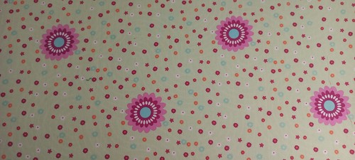 Coupon tissu coton vert - coupon, fleurs