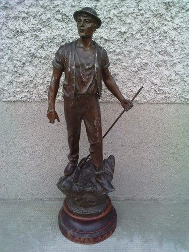 Regule statuette mineur - regule,