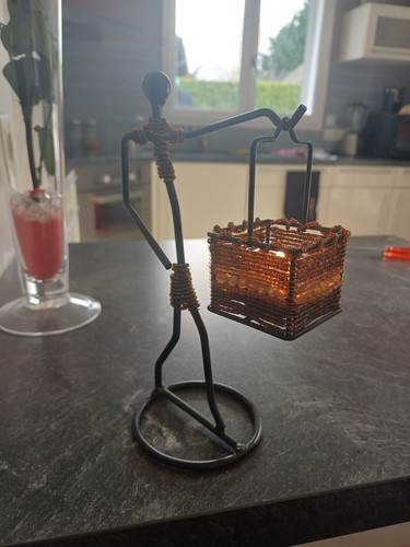 Photophore métal figurine