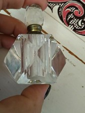 Porte-Parfum Flacon En Verre Taillé Vintage