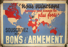 WORLD MAP WORLD WAR II- 1939 J. KAP UNUSUAL OVERSIZE ORIGINAL POSTER ON LINEN