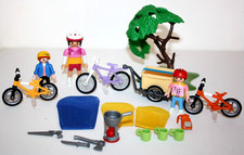 PLAYMOBIL 6890 9155 FAMILLE CYCLISTES MOUNTAIN BIKE TOUR VELOS REMORQUE