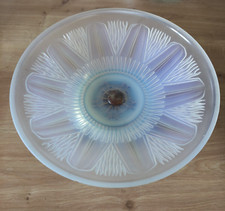 COUPE VERRE OPALESCENT BLEUE GLACIER ART DÉCO ÉBÈNE MACASSAR (ETLING D' AVESN