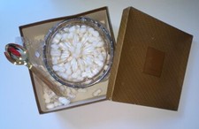 Saladier en cristal et ses couverts - transparent et doré - Lancel Paris