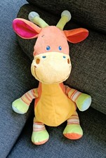 ?30cm Doudou Peluche MOTS D'ENFANTS Girafe Pantin ORANGE RAYE