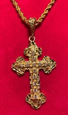 14KT Plaqué Or 3 " Croix