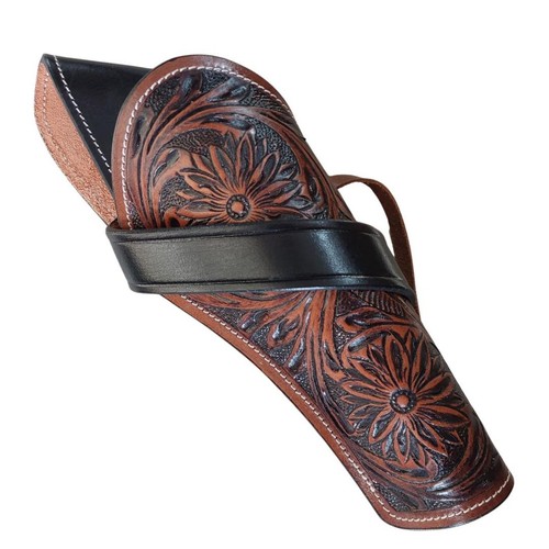 Western cross draw leather gun - draw,
