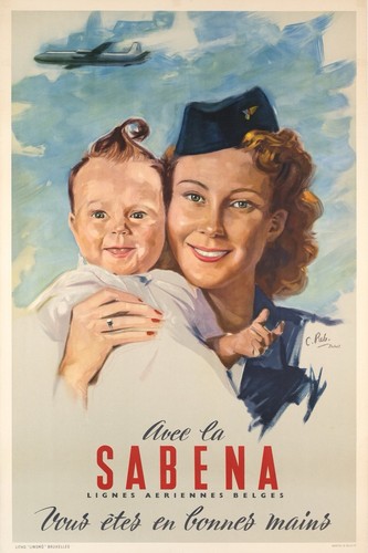 Affiche poster sabena - affiche,