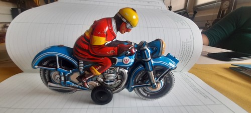 Jouet tole moto western - tole,