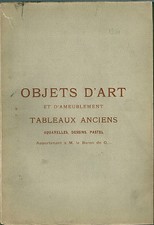 Catalogue de vente enchères 1914 meuble porcelaine de Chine Sèvres Saxe tableaux