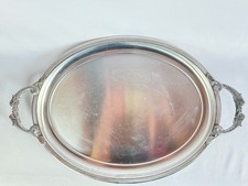 Orfèvrerie Jean Couzon grand plateau de service ovale - Inox 18/10 vintage