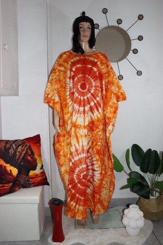 Robe boubou africain orange - robe,