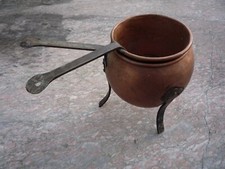 ANCIENS POTS A COLLE EN CUIVRE /Menuisier/Ebéniste/Montage dents de loup