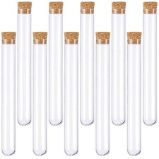 10 Pièces 16 * 150mm Tube à Essai avec Bouchon Liège Éprouvette Transparen Ep...