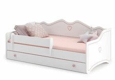 LIT ENFANT 80x160cm, AVEC MATELAS, SOMMIER, TIROIR & BARRE DE SECURITE - Emma