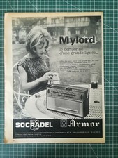 615 PUBLICITE ANCIENNE 1950 radio Mylord Socradel Armor jeune femme