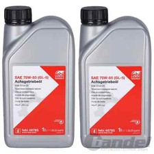 2x 1L Febi Axle 75W-85 Api GL-5 Jaune Convient pour VW Audi BMW MB 235.7