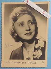 ● Madeleine RENAUD actrice née 1900 autographe dédicace carte photo Piaz