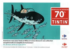 TINTIN RARE DEPLIANT PUBLICITAIRE CARREFOUR COLLECTION HOMEWEAR  SUPERBE