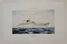 Marin Marie Antilles	Circa 1950 Affiche Originale Compagnie Maritime	Caraïbes