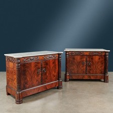 Buffets Restoration Anciens Acajou Marbre Châtaigner du XIXe Siècle Originaux