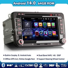 8-Cœurs Android 14 Autoradio GPS VW Passat Golf 5/6 Polo Tiguan Touran Caddy EOS