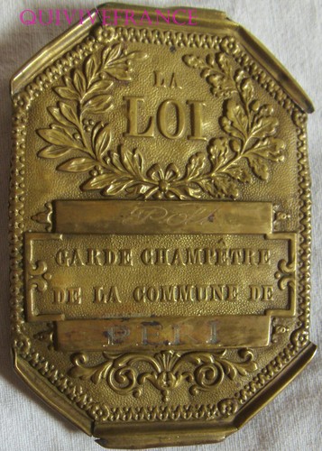 Plaque garde champetre à - plaque, de