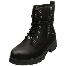 Bottines Ankle Mustang Femme Noir Talons Zippés Élégants - 38 EU