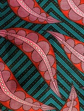 Tissu wax pagne imprimé coloré africain 6 Yards (5,48 metres) 100% Coton  